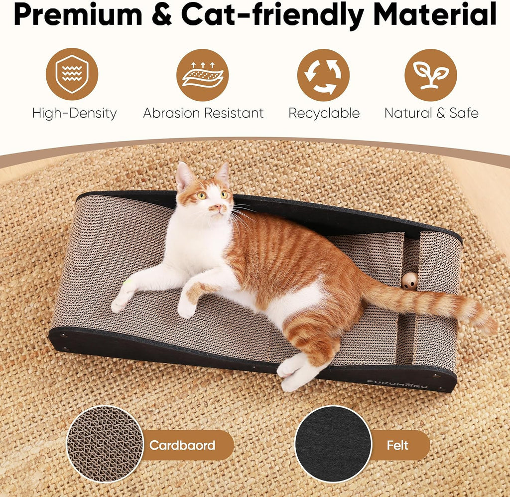 FUKUMARU Cardboard Cat Scratcher Bed, Extra Large 29.1 Inch Cat Scratch Pad