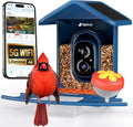 Smart Bird Feeder with Camera 5GHz No Subscription, Solar Powered