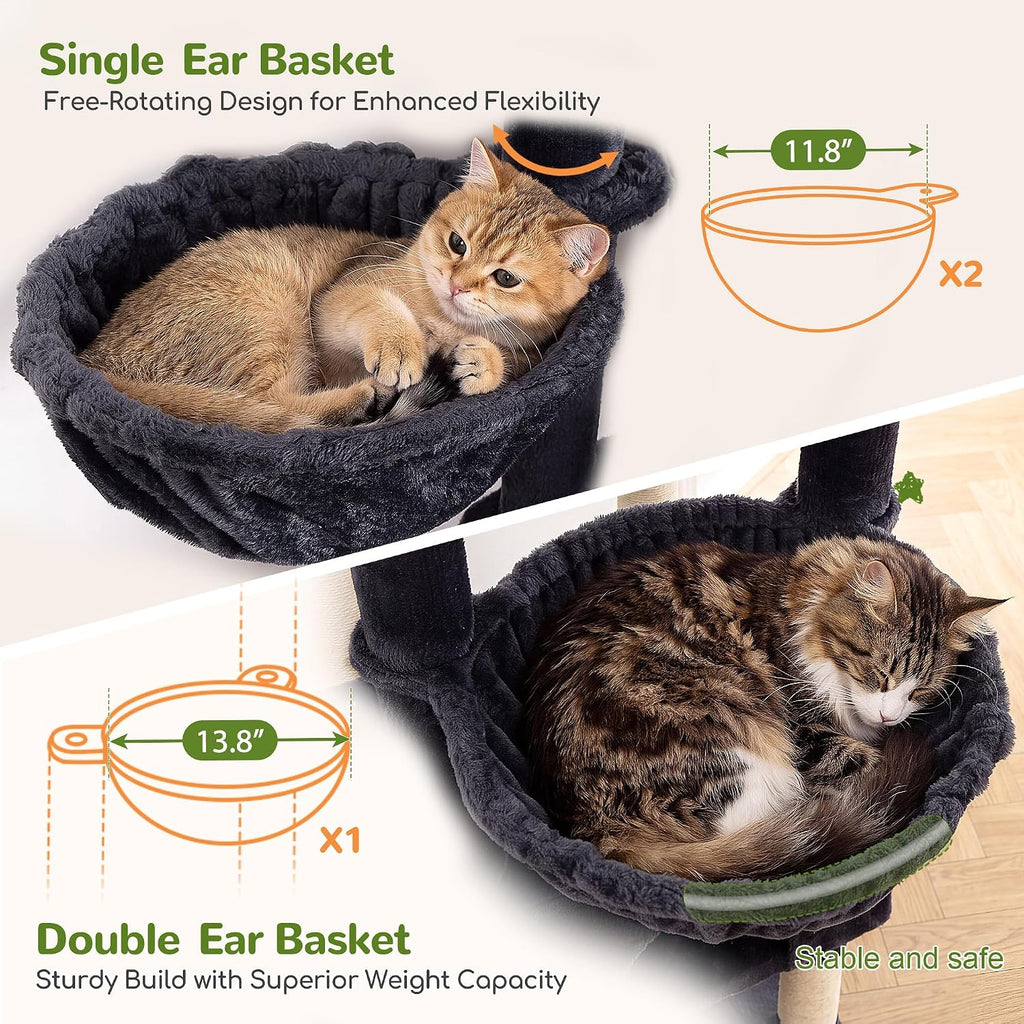 Globlazer 83in Extra Large Maine Coon Cat Tree, F83J, Dark Grey