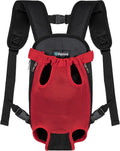 PetAmi Dog Carrier Backpack, Adjustable Dog Pet Cat Front Carrier Backpack | Ventilated Dog Chest Carrier for Hiking Camping Travel, Sling Bag for Small Medium Dog Cat Puppies, Large, 12-16 lbs, Red