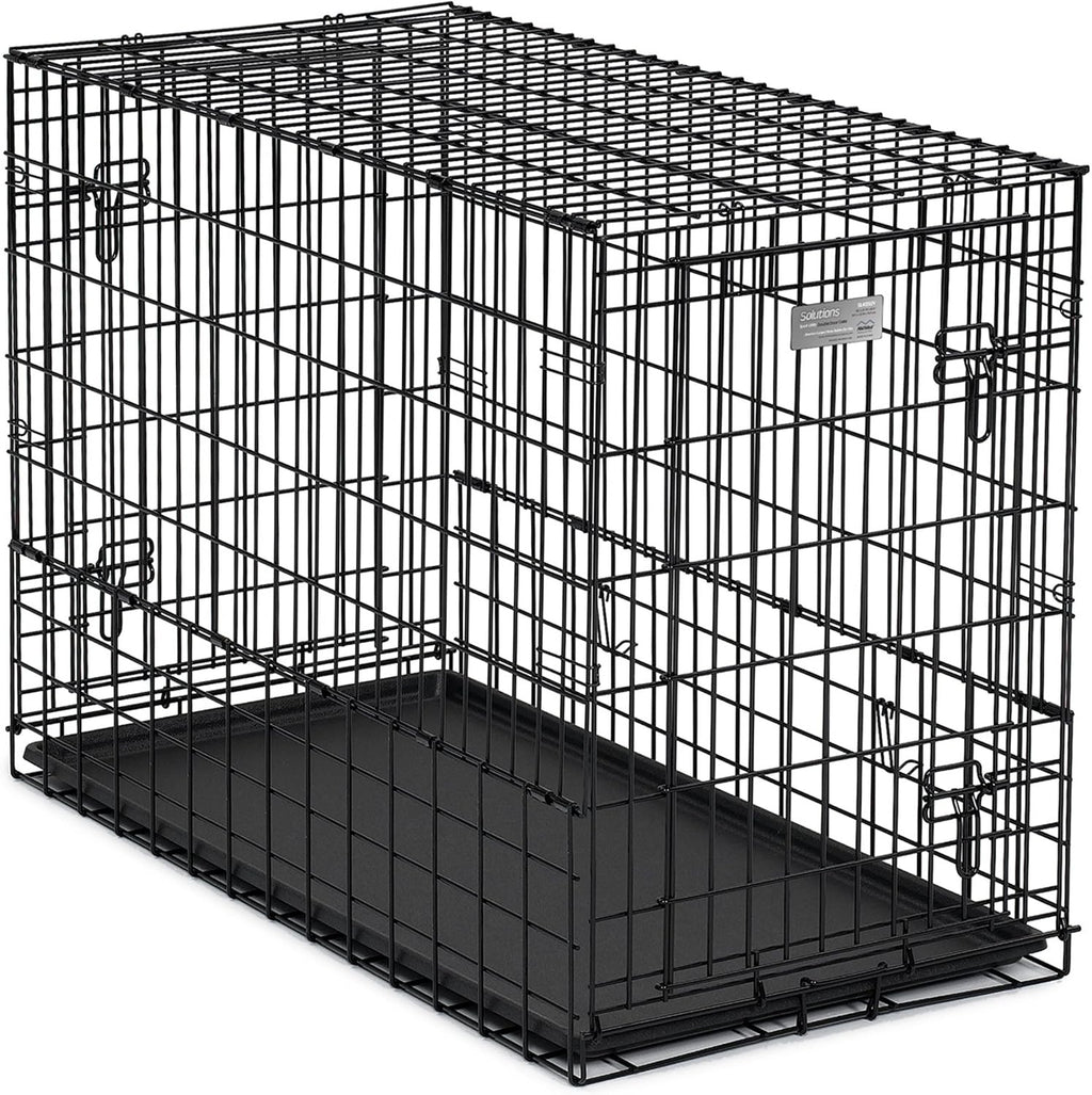 MidWest Homes for Pets Solutions Series Large Side-by-Side SUV Dog Crate, Double Door Folding Metal Cage Designed to Fit in SUVs & Vans, for Dogs up to 90 Lbs