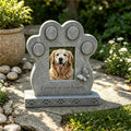 Teaeeno Dog Decor Statue Memory Stone, Pet Headstone Grave Markers