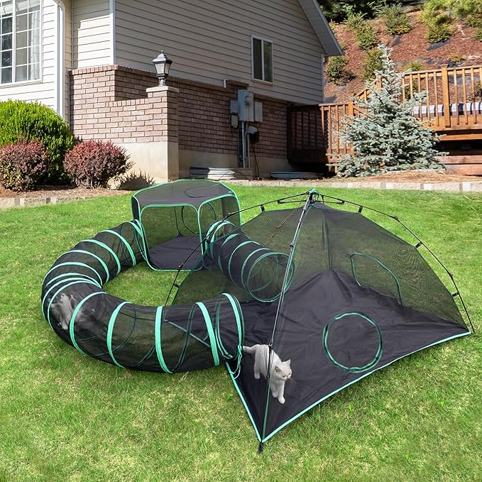 Cat Tents for Outside, Foldable Pet Playpen by Pawtenda
