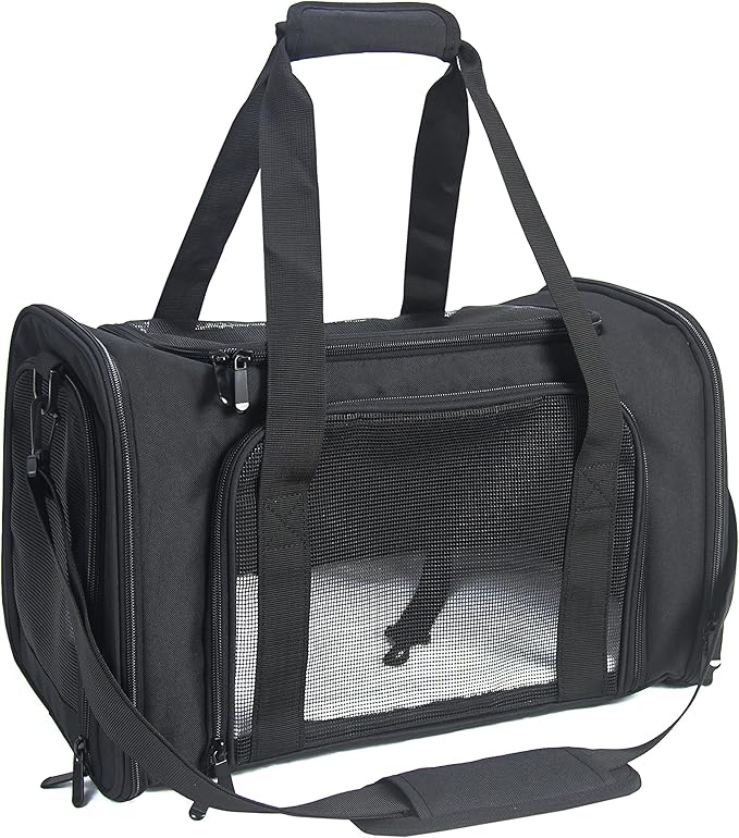 Soft Sided Carrier for Small Medium Cats Dogs, TSA Airline Approved Collapsible by NextFri
