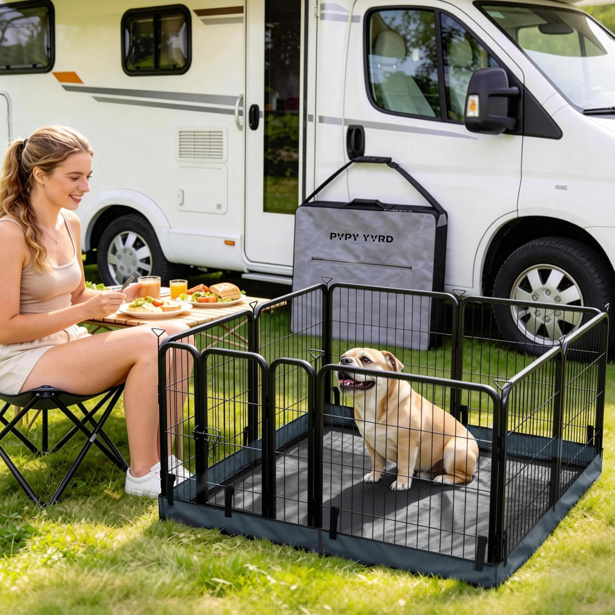 Puppy Playpen with Bottom Storage Bag, 24" H 8 Panels