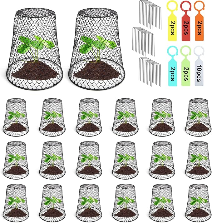 20 Pcs 6.8"×7.4" Seedling Plant Protectors from Animals, Chicken Wire Plant by Doksving
