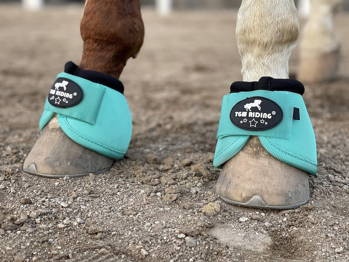 2520D Horse Bell Boots No-Turn Horse Bell Boots, Equine Ballistic Hoof Overreach Bell Boot, Pair