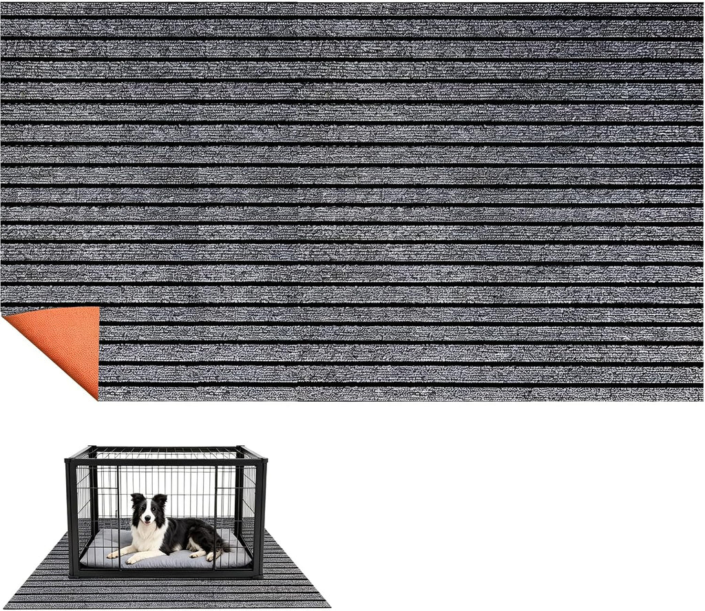 Non-Slip Extra Large Gray Waterproof Dog Crate Mat,45.28" x 59.06" x 0.23"