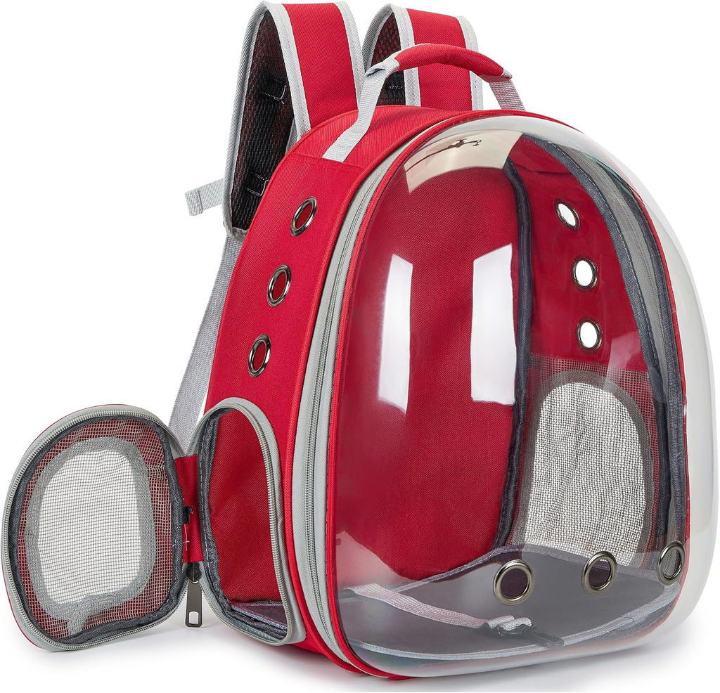 Cat Backpack Carrier Bubble Carrying Bag (Red)