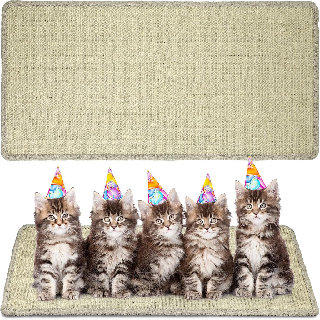 2 Pack Large Cat Scratch Pad Sisal Mat 32 x 16 Inches,Beige
