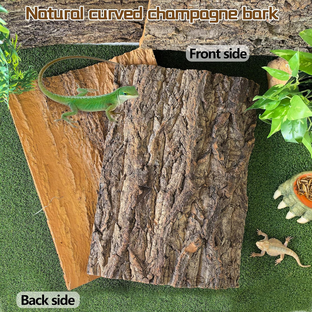 Cork Terrarium Background 11.8x7.9in 10PCS Natural Reptile Cork Bark Flats Terrarium Board Bearded Dragon Climbing Wall Mat Tank Accessories Decor for Lizard Chamelon Snake Turtle Spider Crested Gecko
