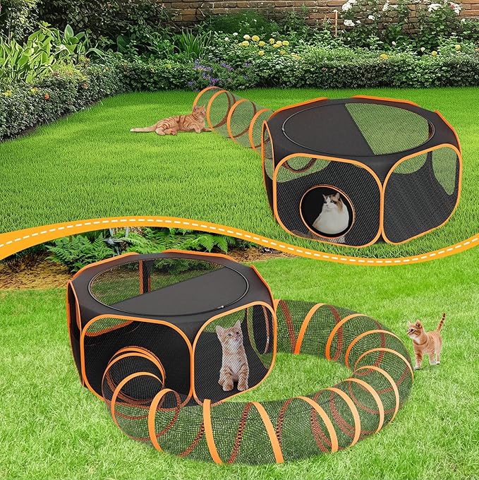 Cat Outdoor Enclosures Tunnel Playpen - Image 2