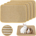 Rabbit Scratching Pad, Sisal Scratching Pad for Bunny, Guinea Pig, Cat. Resting Mats for Cages, Forage Grass Mat Indoor Essentials Accessories (4PCS)