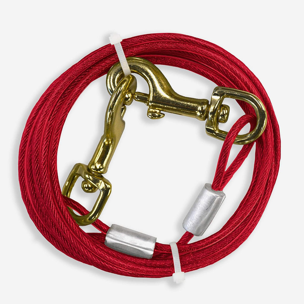 Four Paws Puppy Dog Tie Out Cable Red Puppy (15 Feet)