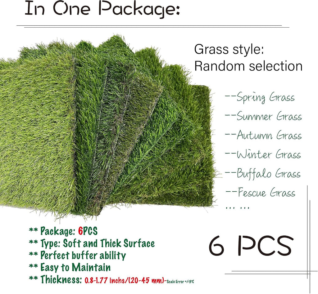 KuGuo Chicken Nesting Box Pads, 6 Pack, 12 x 12 in, Grass Style Mixed