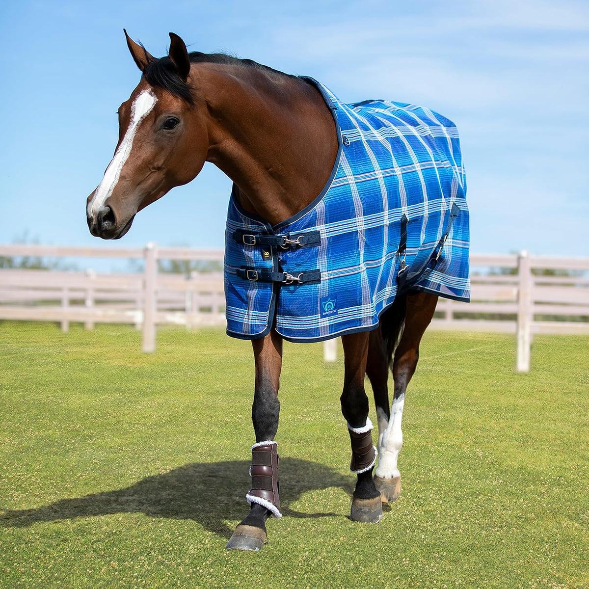 Kensington Breathable and UV Protective Sheet SureFit All Season Protection for Horse - 78", Kentucky Blue