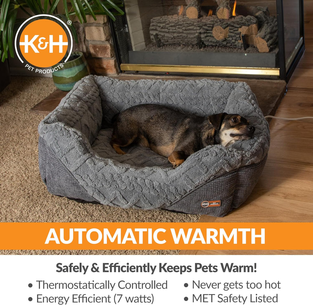 K&H Heated Pet Bed, Thermo-Pet Lounge Sleeper Indoor, Safety Listed Medium