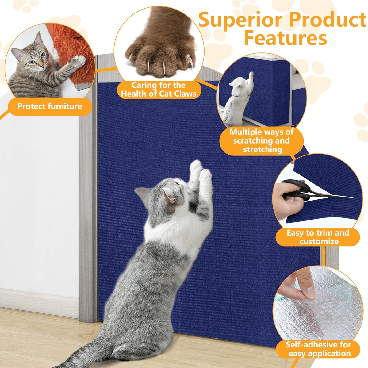 Cat Scratch Pad for Wall, Scratch Furniture Protector(39.3”×15.8”)