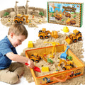 Billeeit Sand Construction Kit w/Sand Box, Sand, Trucks & Tools 30+Pcs