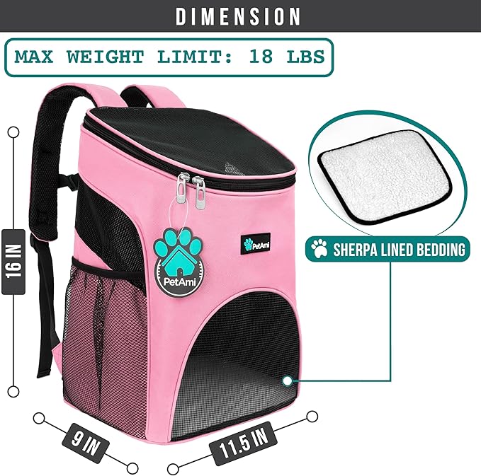 PetAmi Small Dogs and Cat Backpack Carrier, Airline Approved Pet Backpack - Image 2