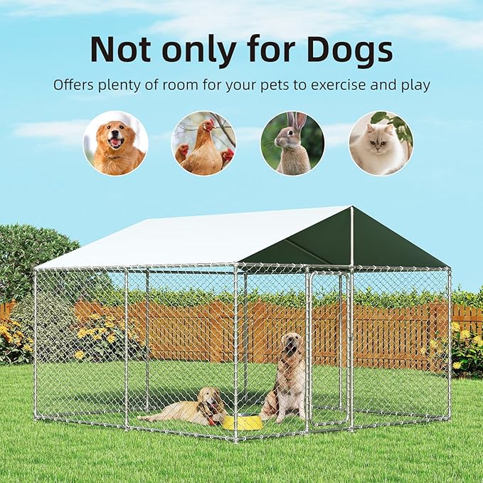 10x10 FT Outdoor Dog Kennel Outside - Image 6