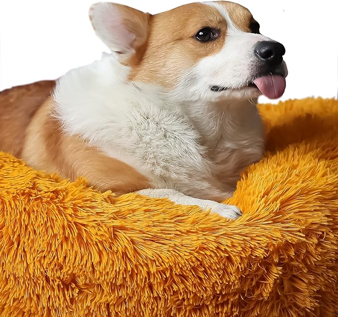 Calming Dog Bed for Medium Dogs Washable Donut 30 inches Anti-Slip Pet Bed - Image 5