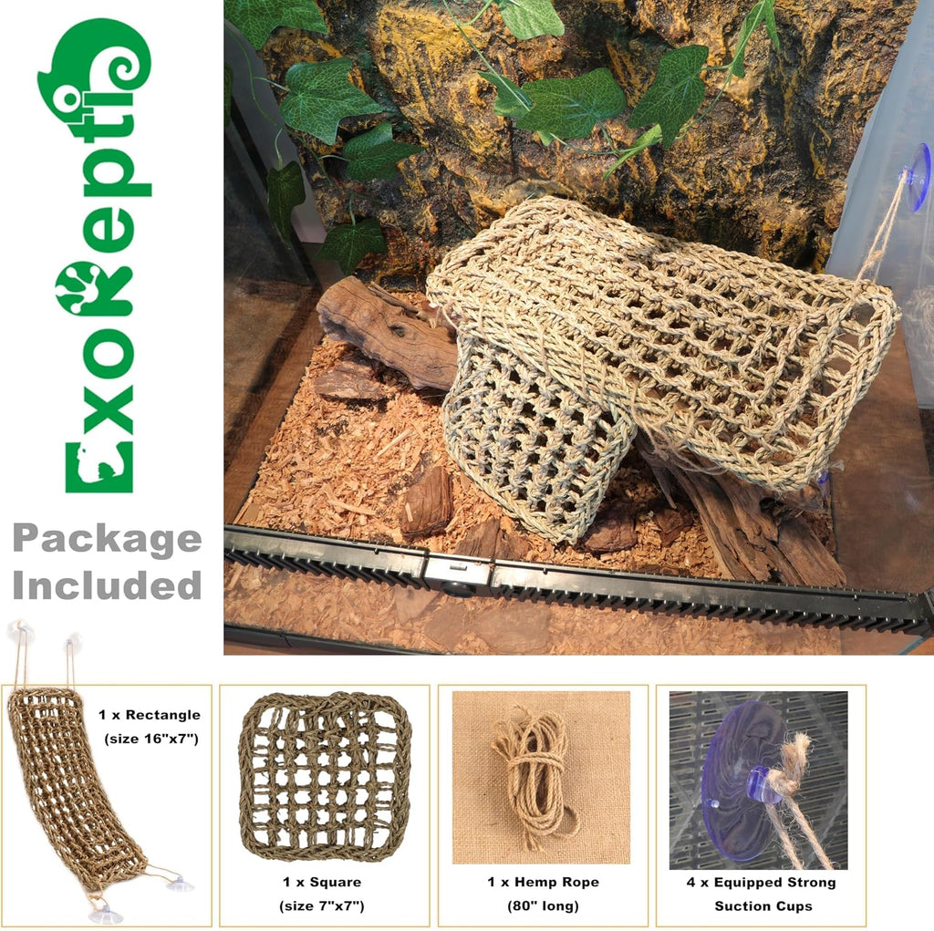 Bearded Dragon Hammock Lizard Tank Accessories Reptile Lounger Amphibian Habitat Décor for Chameleon, Geckos, Snakes, Hermit Crab, Lguana Reptiles, Tortoises