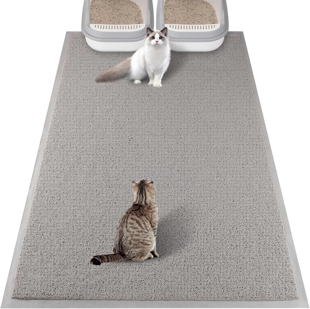 ondware Cat Litter Mat 47 x 31.5 in, Waterproof Non-Slip, Gray
