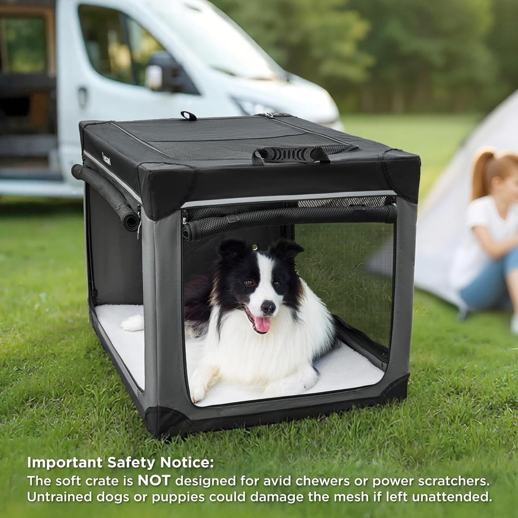 Lesure Today Show Soft Collapsible Dog Crates for Large Dogs, 36in Black