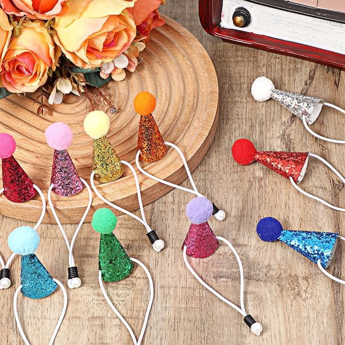 10PCS Small Party Hats for Stuffed Animals, Mini Birthday Hats for Stuffed - Image 7