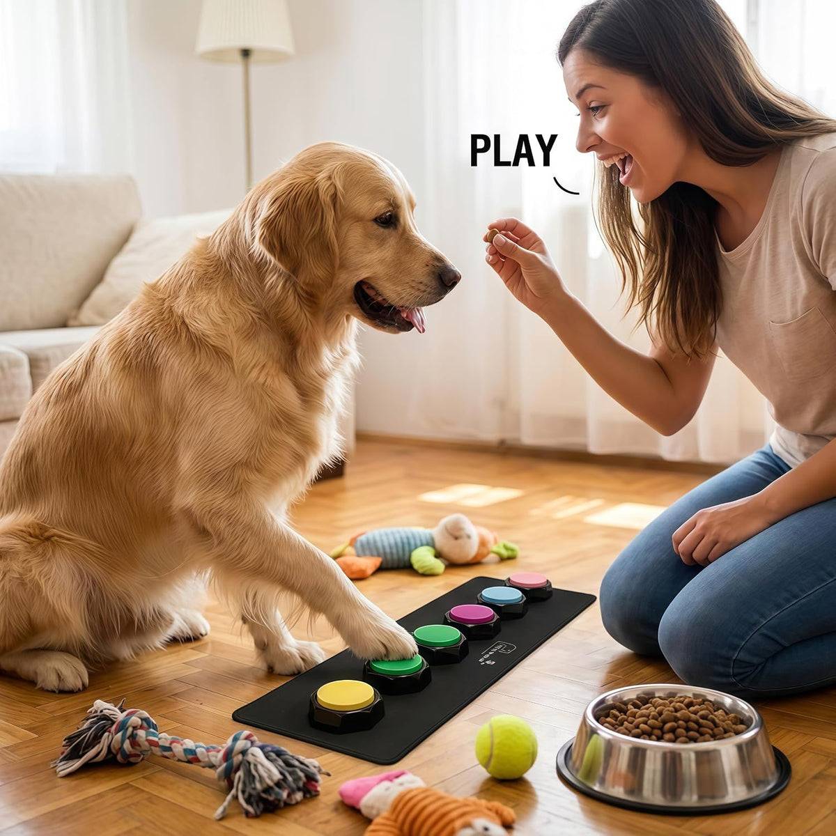 BOSKEY 6 Dog Buttons for Communication  Dog talking buttons starter set