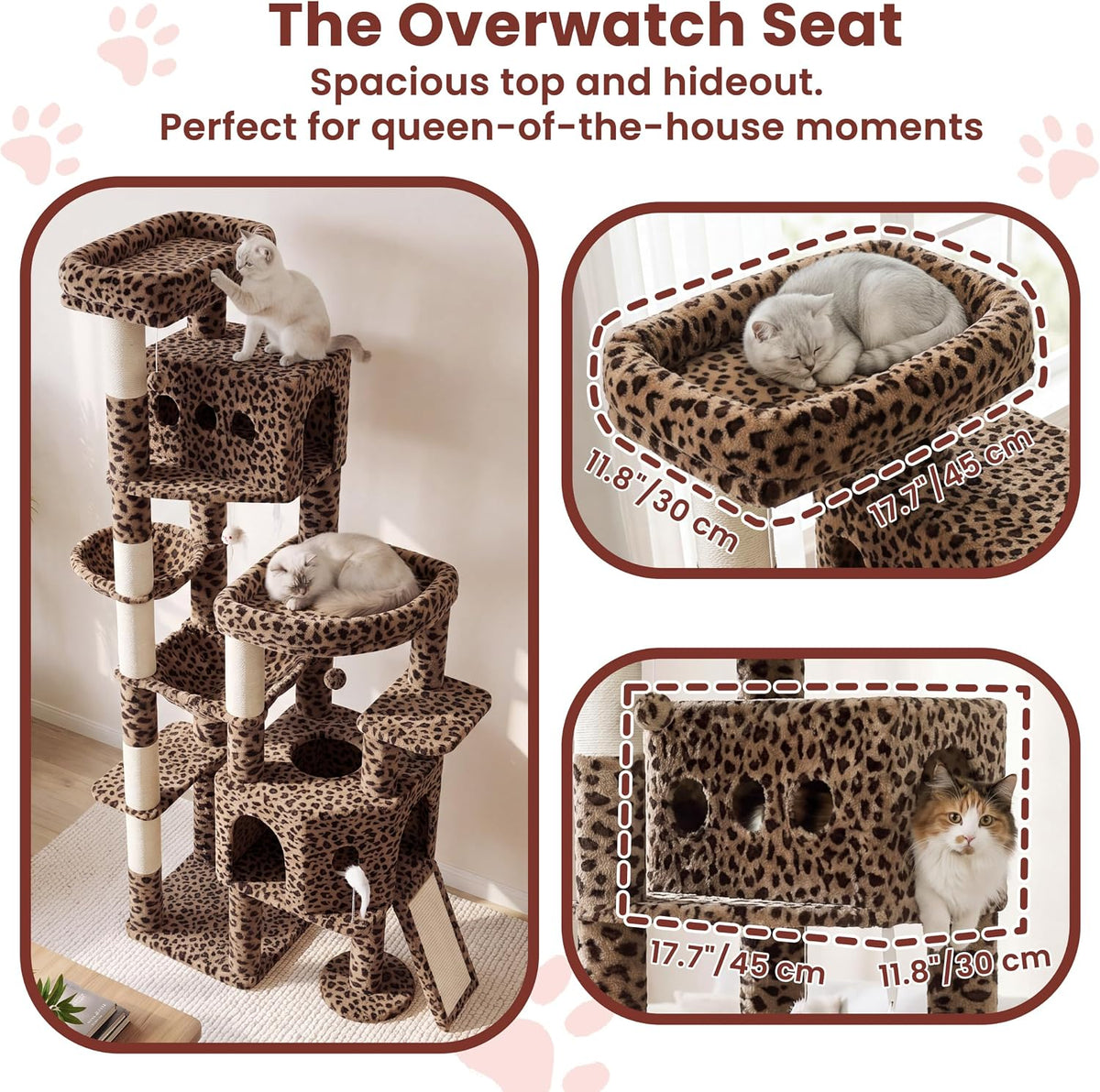 Cat Tree, 78.7" Tall Heavy Duty Cat Tower for Indoor Cat VCT033BW