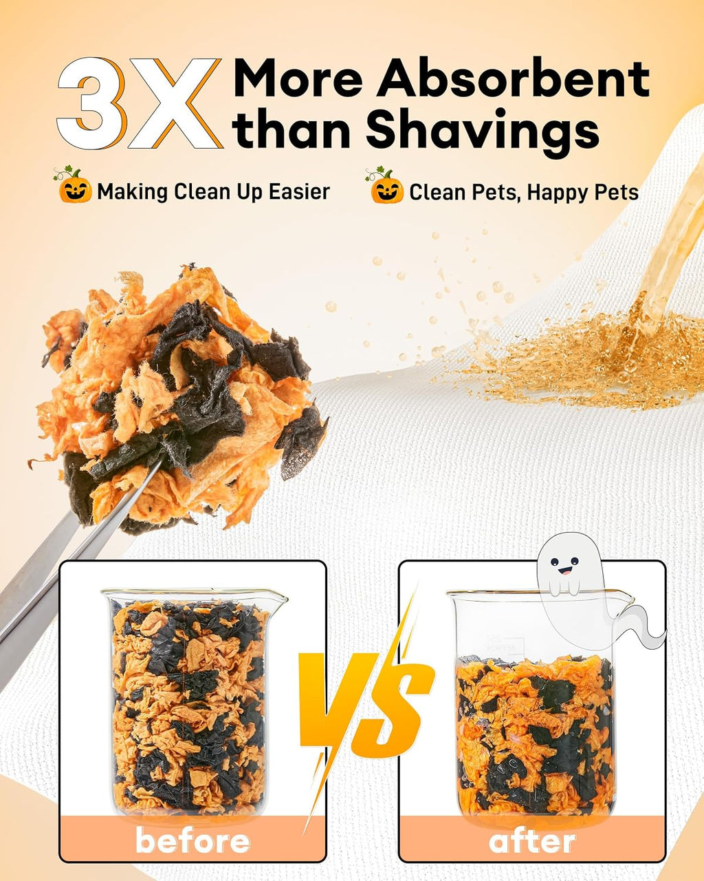 BUCATSTATE Paper Small Pet Bedding 99% Dust-Free, Halloween Decor 70L