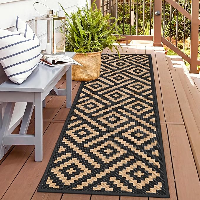GENIMO Outdoor Rug 2.5'x8' Waterproof, Reversible Camping Mat, Plastic Straw - Image 2