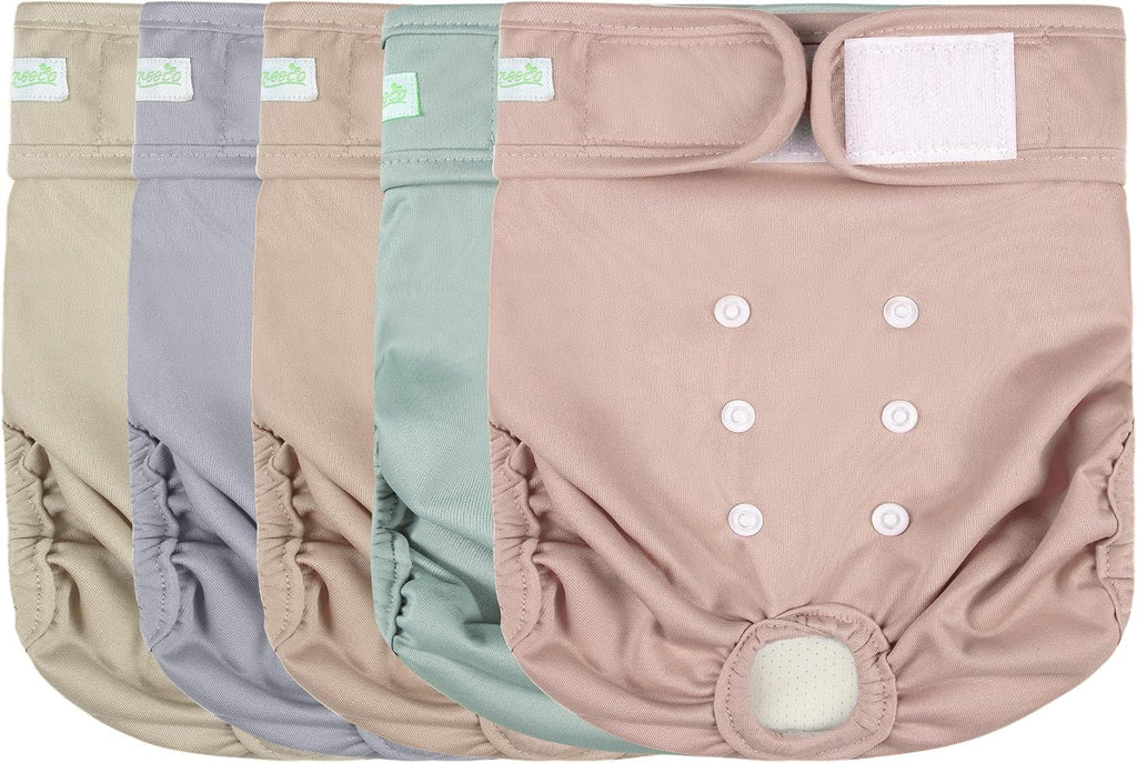 Wegreeco Washable Dog Diapers (3 Pack), Highly Absorbent Female Dog Diapers for Heat, Period, Incontinence, or Excitable Urination (Zebra, Giraffe, Spotty, XL)