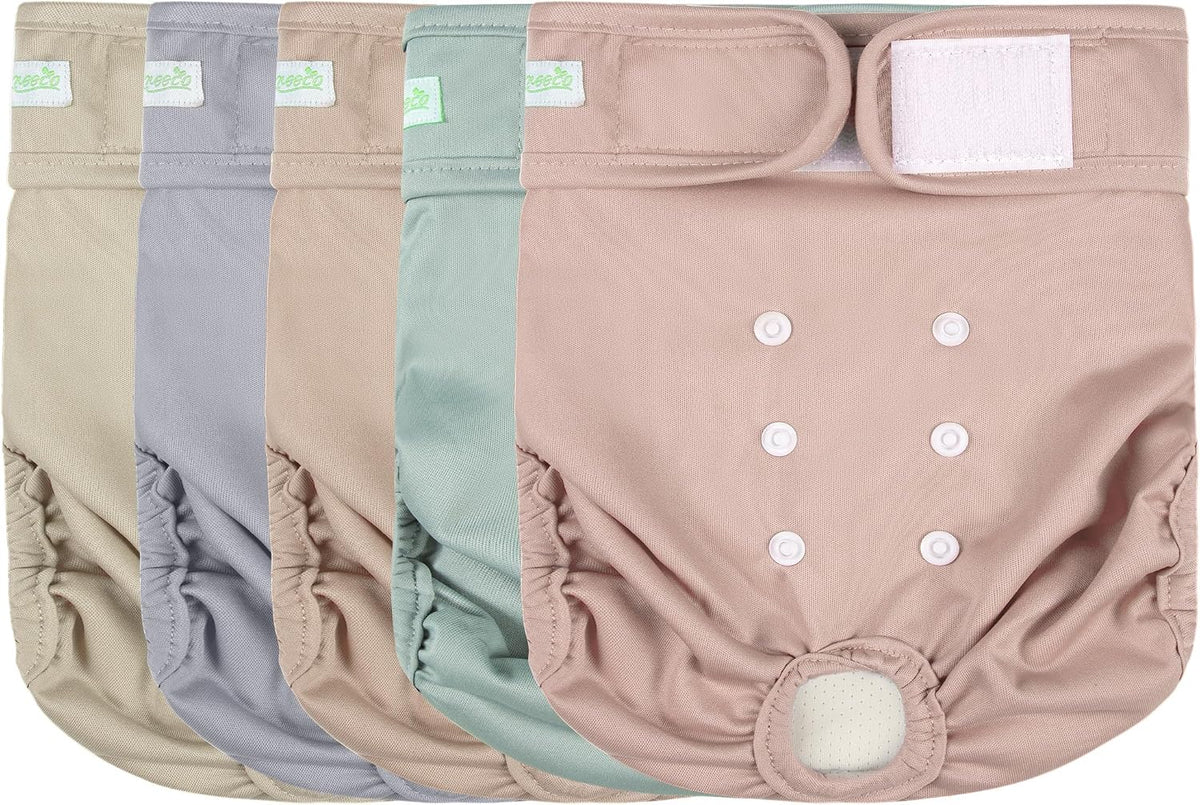 Wegreeco Washable Dog Diapers (3 Pack), Highly Absorbent Female Dog Diapers for Heat, Period, Incontinence, or Excitable Urination (Zebra, Giraffe, Spotty, XL)