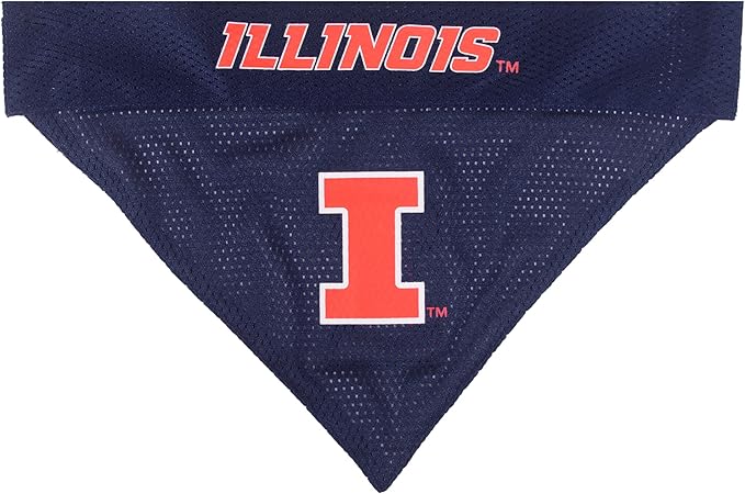 Pets First Collegiate Pet Accessories, Reversible Bandana, Illinois Fighting - Image 3