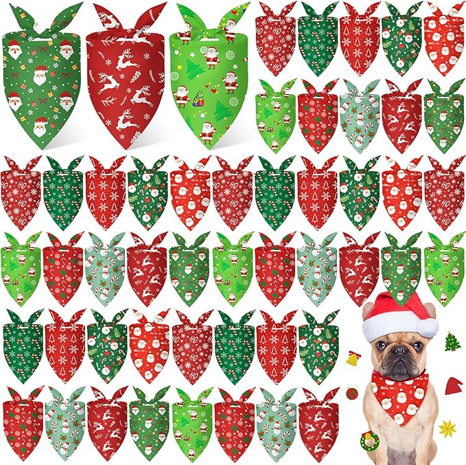 Weewooday 50 Pcs Christmas Bandanas by Weewooday