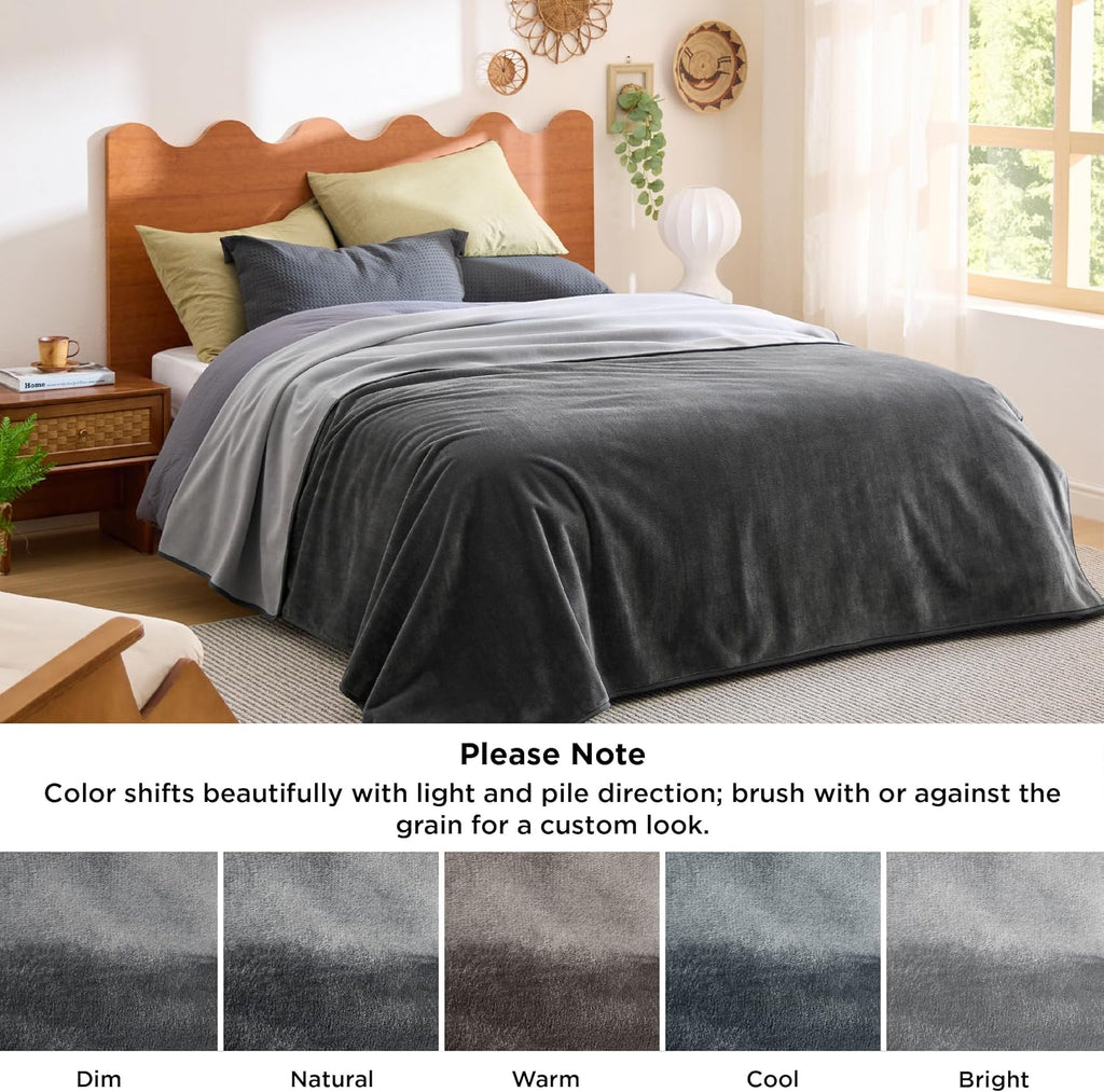 Bedsure Waterproof Blanket Soft Flannel Fleece Couch Cover,50x60 Grey