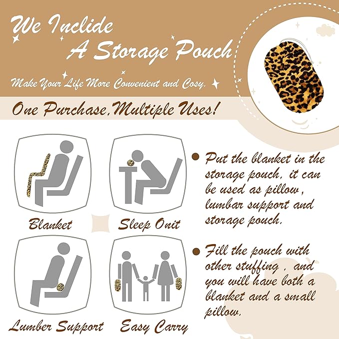 Bnuitland Leopard Print Fleece Flannel Throw Blanket - Image 3