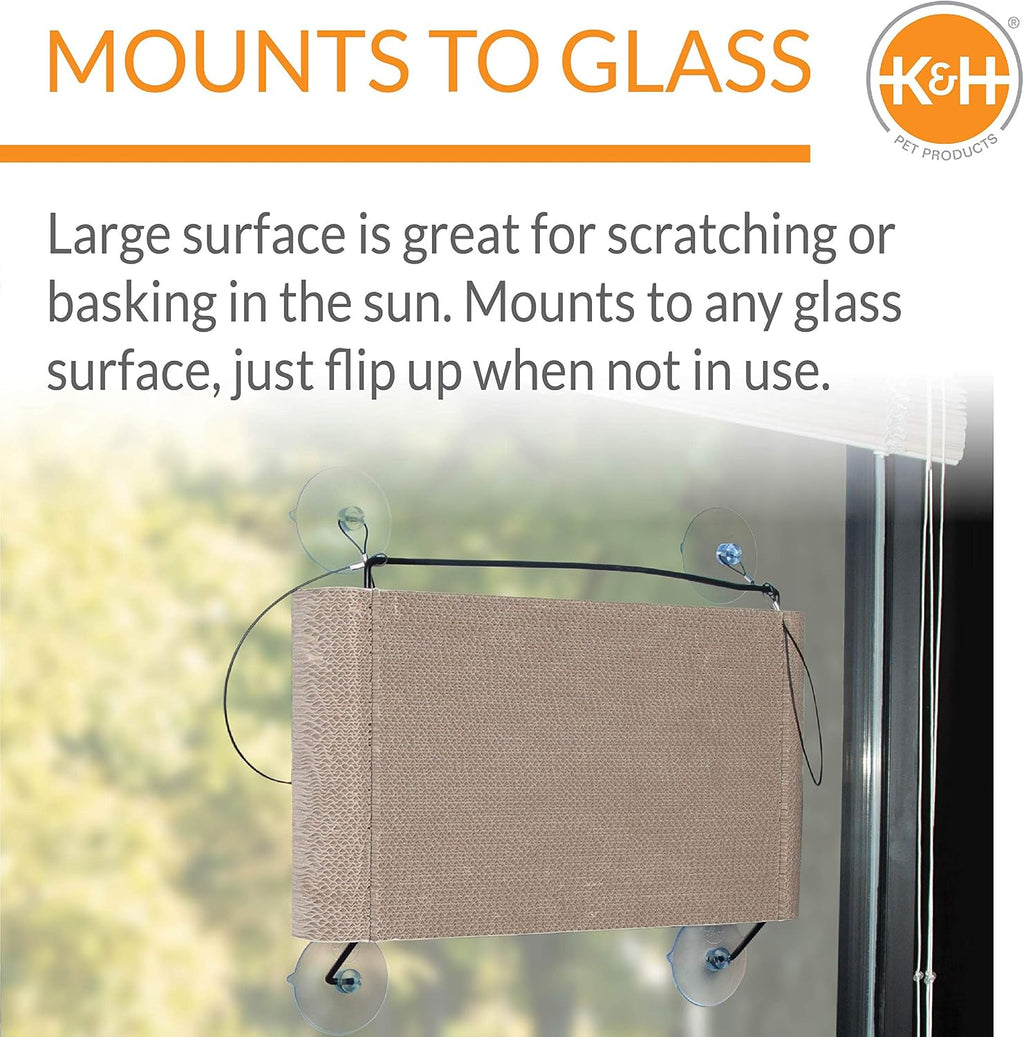 K&H PET PRODUCTS EZ Mount Cat Scratcher Kitty Sill Cradle Complete Kitty Sill Cradle Black/Cardboard 11 X 20 X 2 Inches
