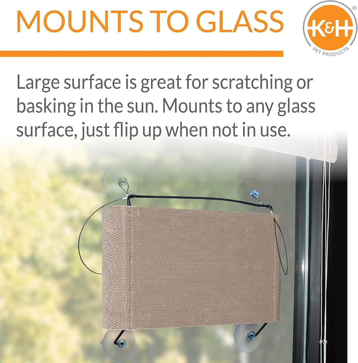 K&H PET PRODUCTS EZ Mount Cat Scratcher Kitty Sill Cradle Complete Kitty Sill Cradle Black/Cardboard 11 X 20 X 2 Inches