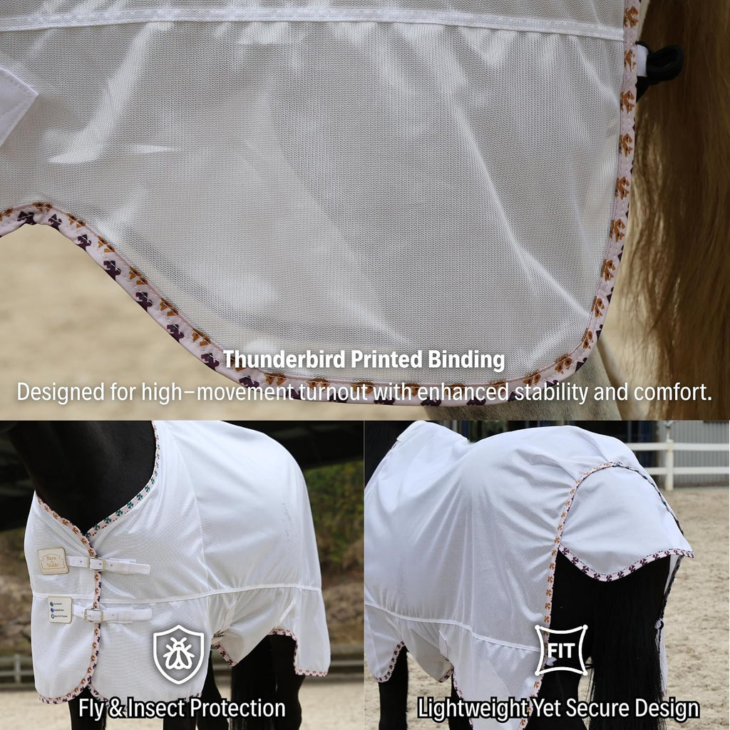 BARN & STABLE Breathable and UV Protective Tear-Resistant Mesh Horse Fly Sheet Comfy Equine Summer Sheet with Removable Web Leg Straps