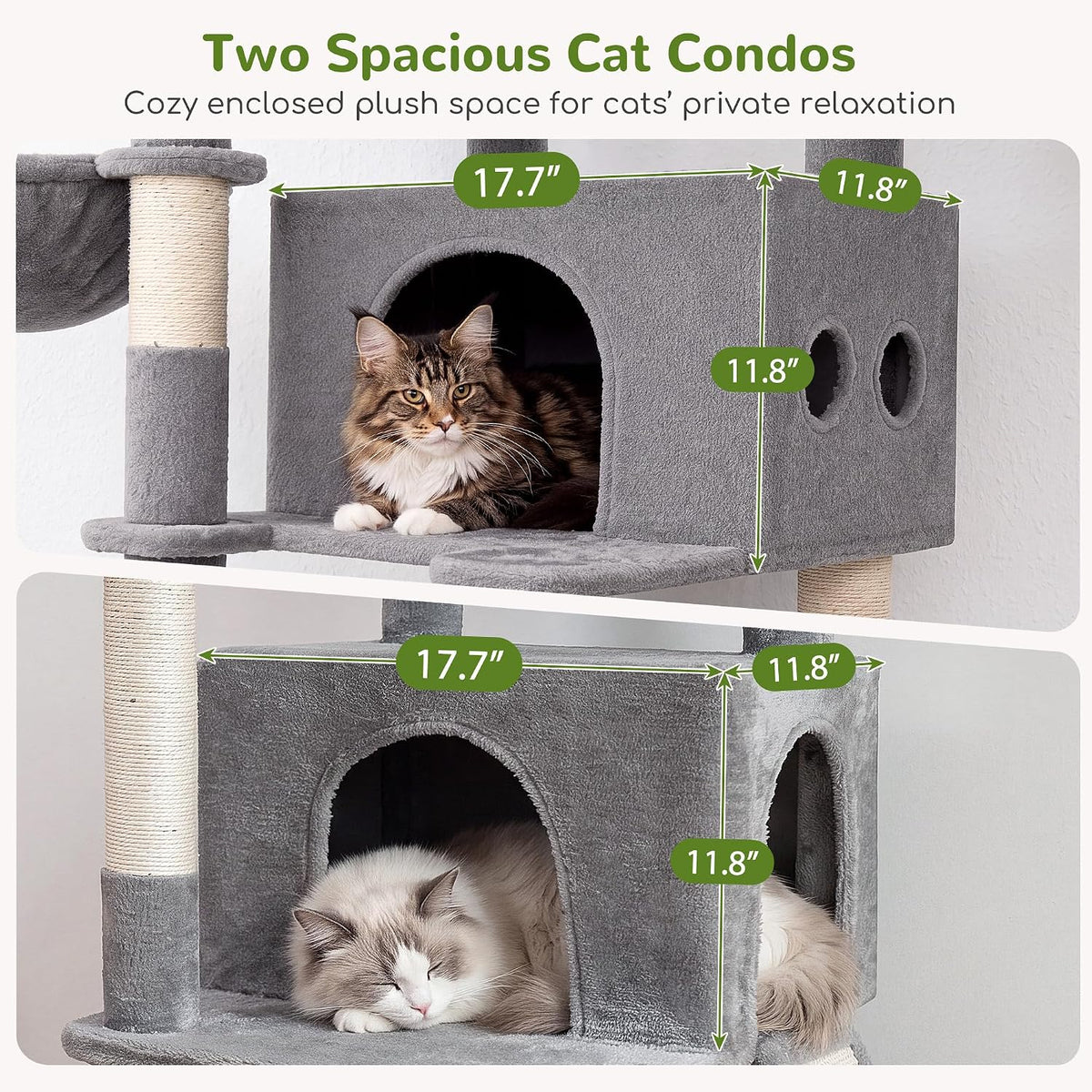 Globlazer 83in Extra Large Maine Coon Cat Tree, F83J, Light Grey