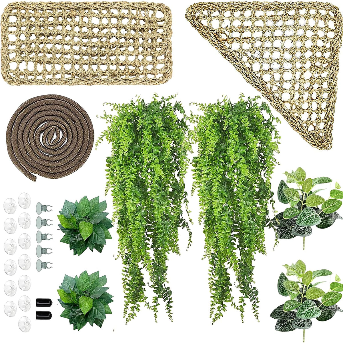 Woyrise Bearded Dragon Tank Accessories, Reptile Hammock Terrarium Decor