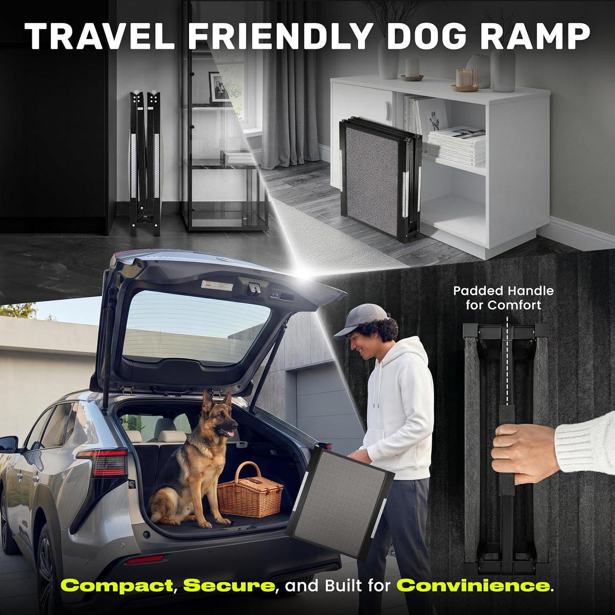 Dog Ramp for Car - 71" L x 17" W Portable Dog Ramp for Car