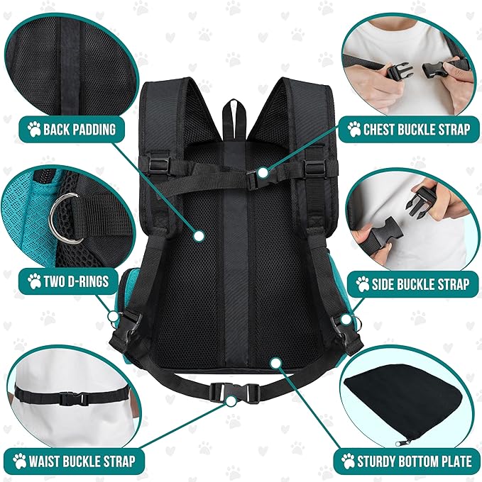 PetAmi Front Carrier Backpack, Ventilated Adjustable Pet Chest Carrier - Image 5