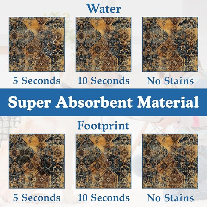 Grunge Boho Pet Feeding Mat for Floors–Christmas Stocking Absorbent Quick Dry - Image 3