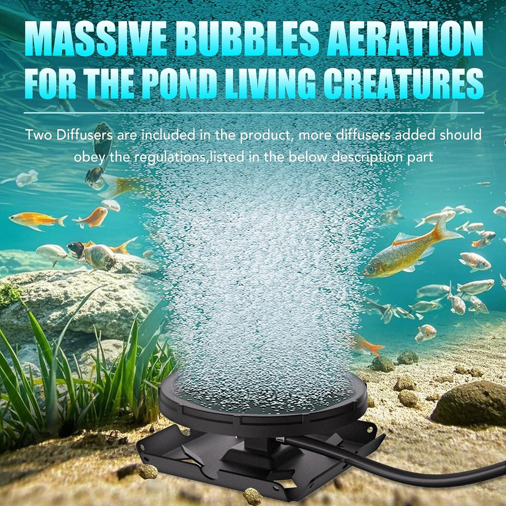 PAS20AL+PAS20AD Pond & Lake Aeration Accessories 100'of Weighted Tubing + Membrane Diffusers