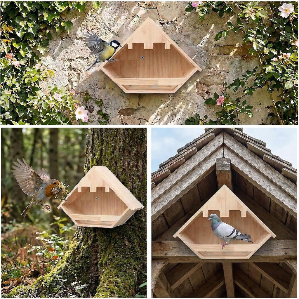 Cedar Dove Nesting Box for Outside, Wooden Open Pigeon House